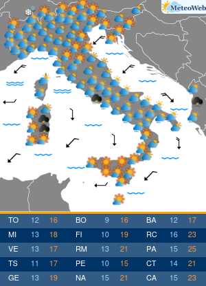 Previsioni Meteo Mercoledi 22 Aprile