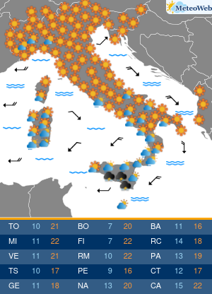 Previsioni Meteo Giovedi 23 Aprile