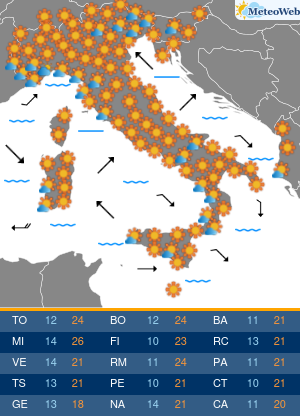 Previsioni Meteo Sabato 25 Aprile