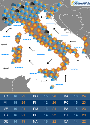 Previsioni  Meteo Martedi 28 Aprile