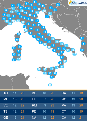 Temperature Minime Sabato 2 Maggio