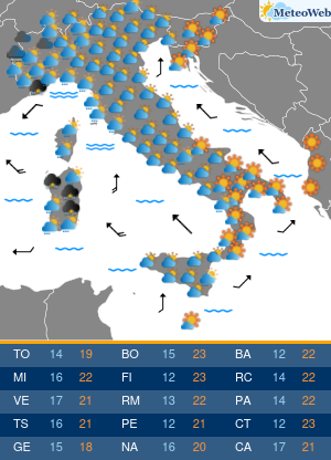 Previsioni Meteo Lunedi 4 Maggio