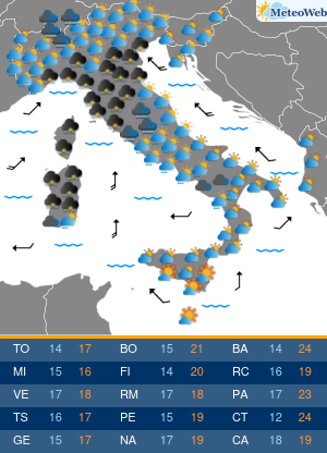 Previsioni  Meteo Martedi 5 Maggio