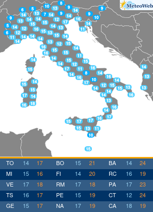 Temperature Minime Martedi 5 Maggio