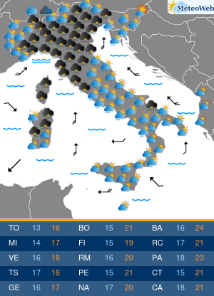 Previsioni  Meteo Mercoledi 6 Maggio