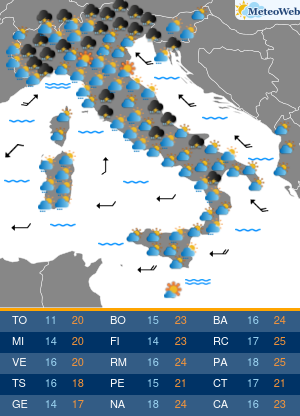 Previsioni Meteo Giovedi 7 Maggio
