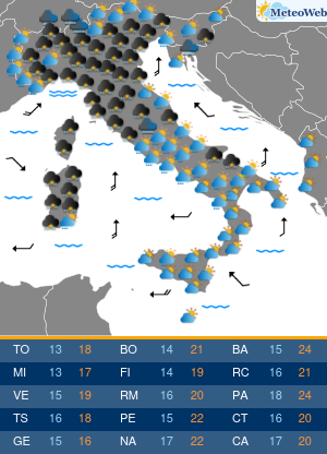 Previsioni  Meteo Mercoledi 6 Maggio