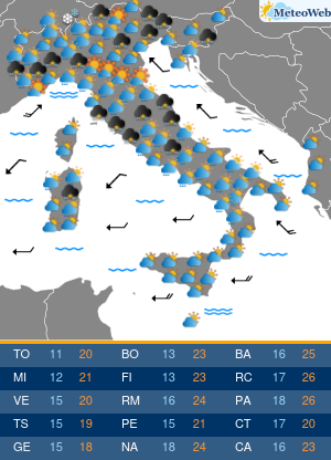 Previsioni Meteo Giovedi 7 Maggio