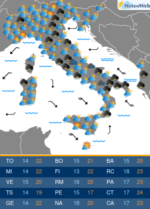 Previsioni Meteo Venerdi 8 Maggio
