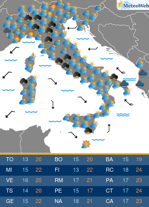 Previsioni Meteo Venerdi 8 Maggio