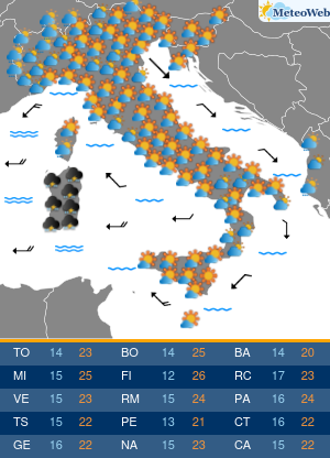 Previsioni Meteo Sabato 9 Maggio