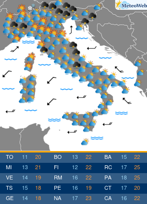 Previsioni Meteo Giovedi 7 Maggio
