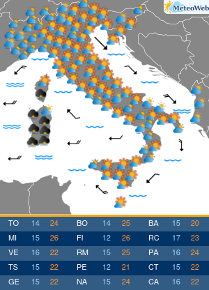 Previsioni Meteo Sabato 9 Maggio