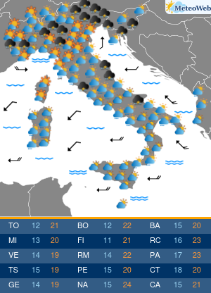 Previsioni Meteo Giovedi 7 Maggio