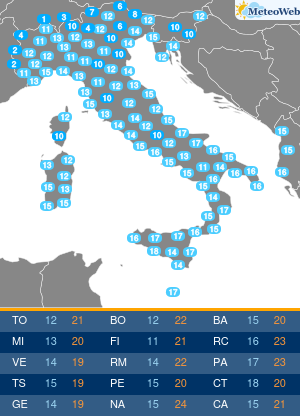 Temperature Minime Giovedi 7 Maggio