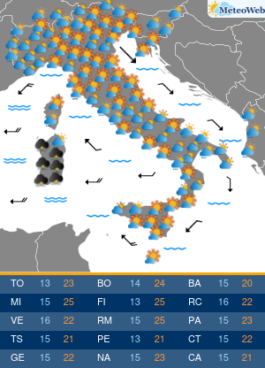 Previsioni  Meteo Sabato 9 Maggio