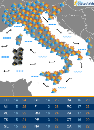Previsioni  Meteo Sabato 9 Maggio