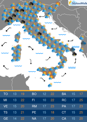 Previsioni Meteo Venerdi 8 Maggio