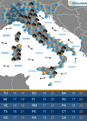 Previsioni  Meteo Domenica 10 Maggio