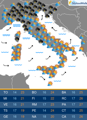 Previsioni Meteo Lunedi 11 Maggio