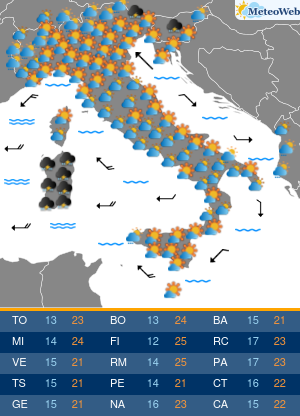 Previsioni Meteo Sabato 9 Maggio