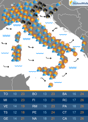 Previsioni Meteo Martedi 12 Maggio