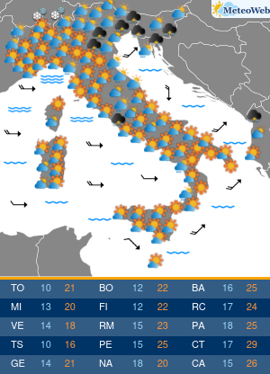 Previsioni Meteo Martedi 12 Maggio
