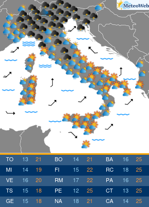 Previsioni Meteo Lunedi 11 Maggio