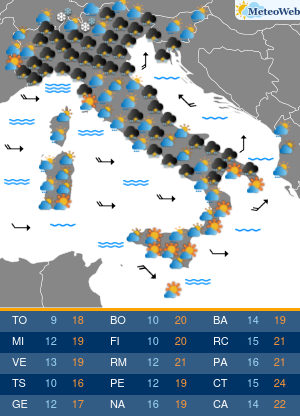 Previsioni Meteo Giovedi 14 Maggio