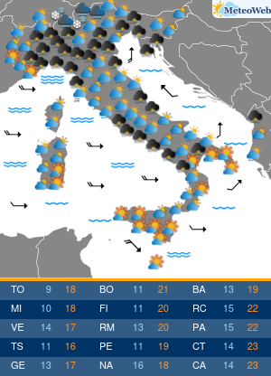 Previsioni Meteo Giovedi 14 Maggio