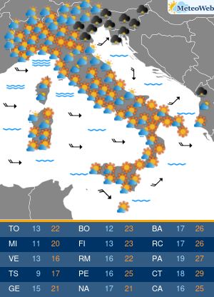 Previsioni Meteo Martedi 12 Maggio