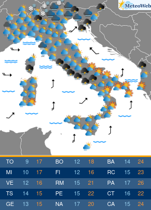 Previsioni Meteo Venerdi 15 Maggio