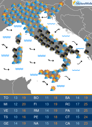 Previsioni Meteo Mercoledi 13 Maggio