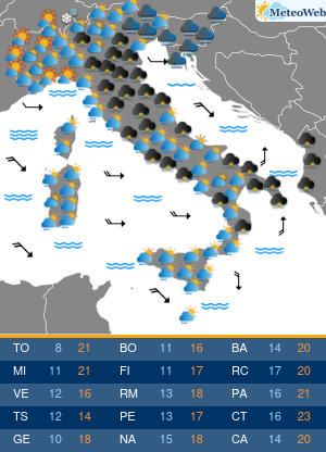 Previsioni Meteo Sabato 16 Maggio