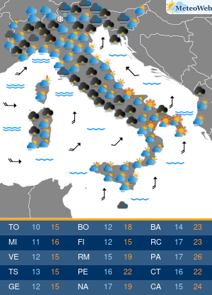 Previsioni  Meteo Venerdi 15 Maggio
