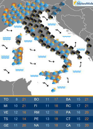 Previsioni Meteo Sabato 16 Maggio