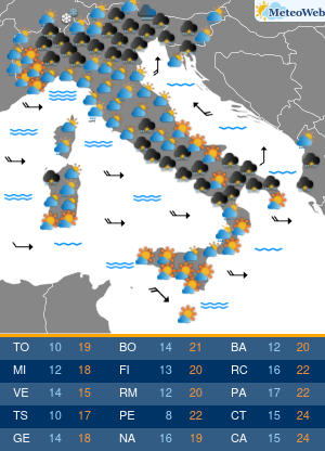 Previsioni Meteo Giovedi 14 Maggio