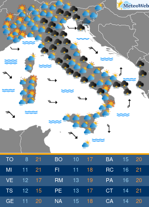 Previsioni  Meteo Sabato 16 Maggio