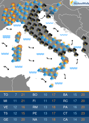 Previsioni Meteo Sabato 16 Maggio