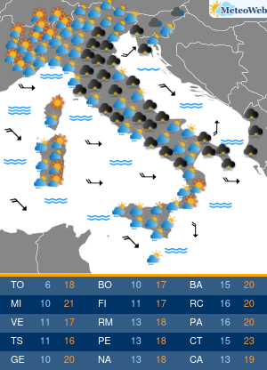 Previsioni Meteo Sabato 16 Maggio