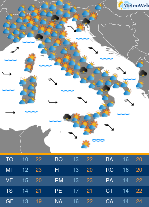 Previsioni Meteo Martedi 19 Maggio