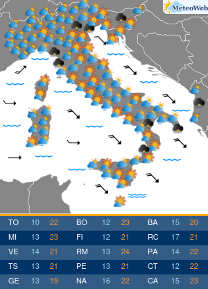 Previsioni Meteo Martedi 19 Maggio