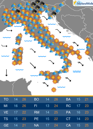 Previsioni Meteo Mercoledi 20 Maggio