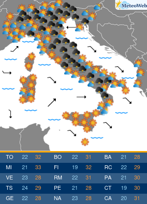 Previsioni Meteo Giovedi 28 Maggio