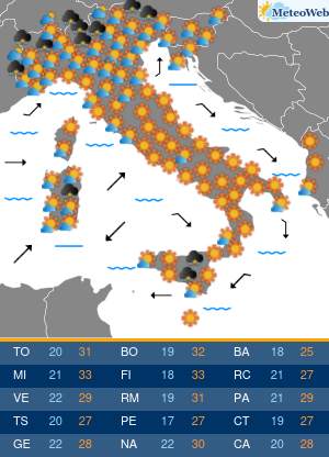 Previsioni Meteo Sabato 30 Maggio