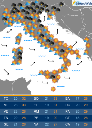 Previsioni Meteo Domenica 31 Maggio