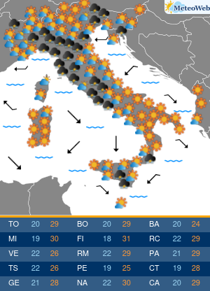 Previsioni Meteo Venerdi 29 Maggio