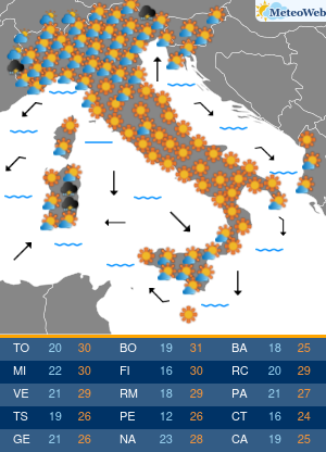 Previsioni Meteo Sabato 30 Maggio