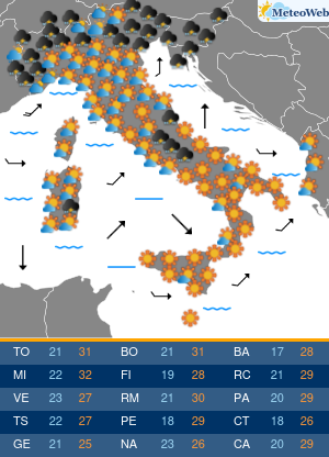 Previsioni Meteo Domenica 31 Maggio