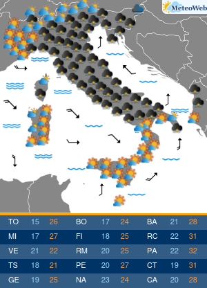 Previsioni Meteo Mercoledi 3 Giugno
